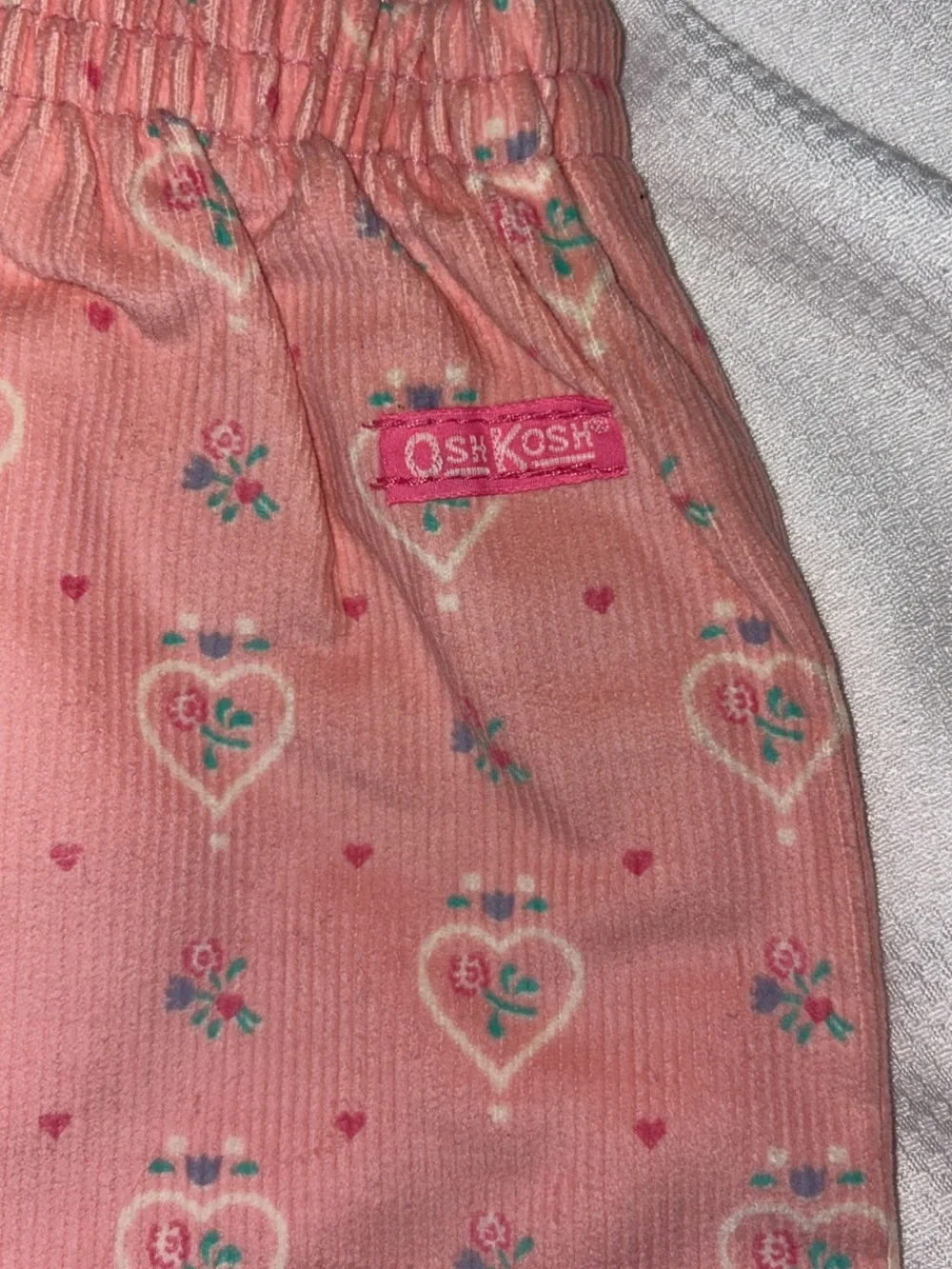 Vintage OshKosh B'Gosh Pink Floral Heart Corduroy Pants New With Tags Size 4